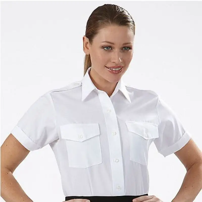 Camisas de Piloto Manga Corta para Mujer